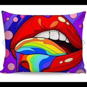 Colorful lips #2 design pillow